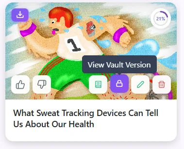 Linkflare Vault feature showing permanently archived web pages